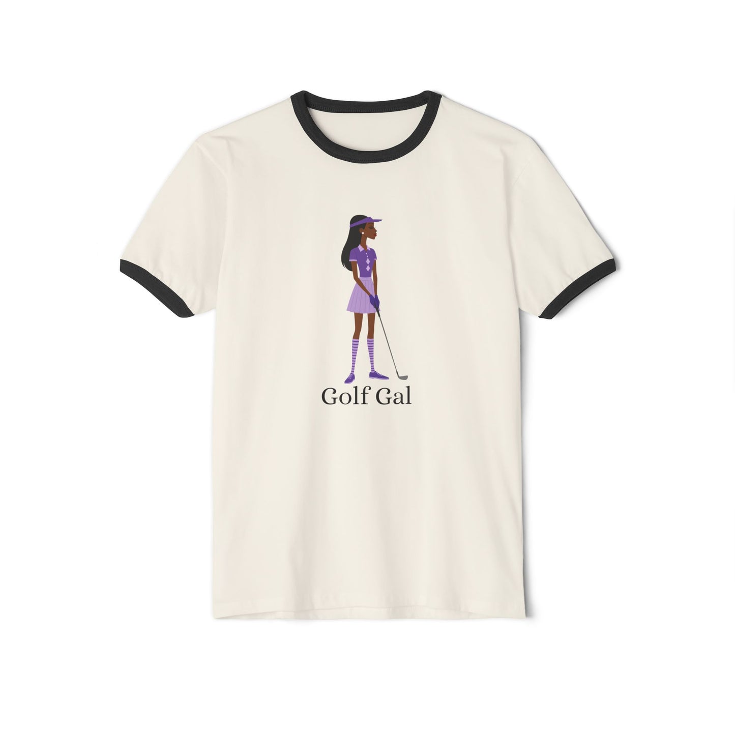 Golf Gal Cotton Ringer T-Shirt Violet