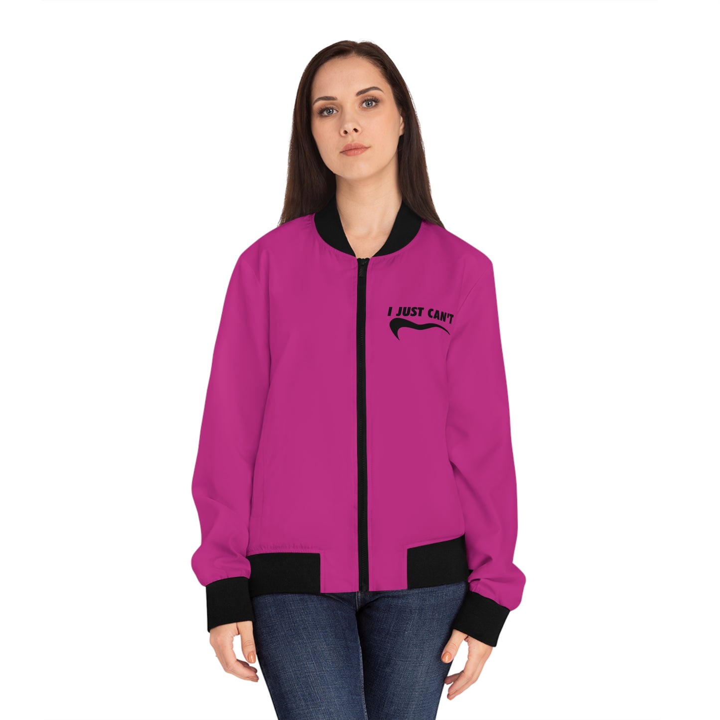 Hot Pink I just Can't Women's Bomber Jacket