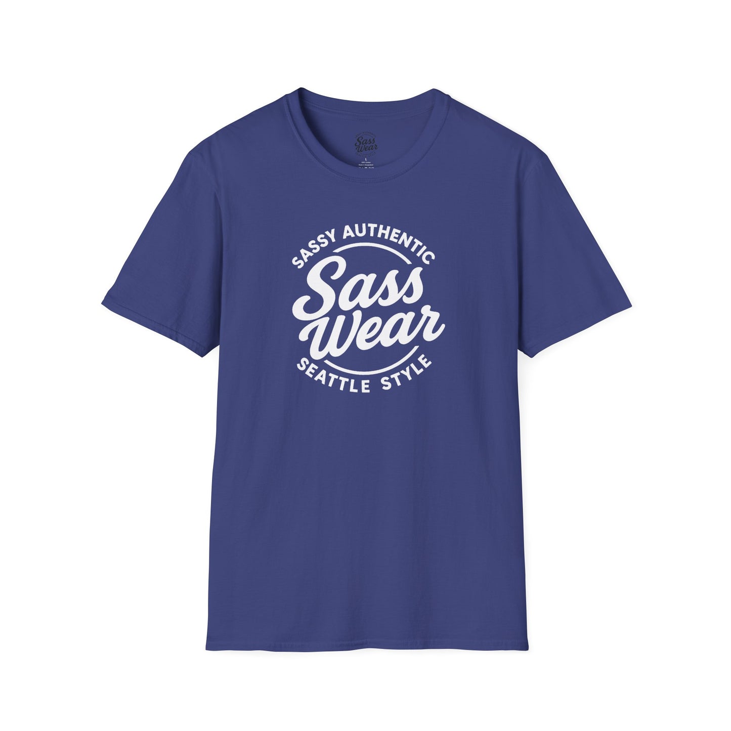 Sass Wear - Unisex Softstyle T-Shirt white logo