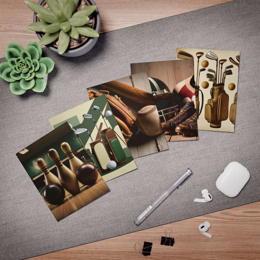 vintage sports. gear Greeting Cards (5-Pack)