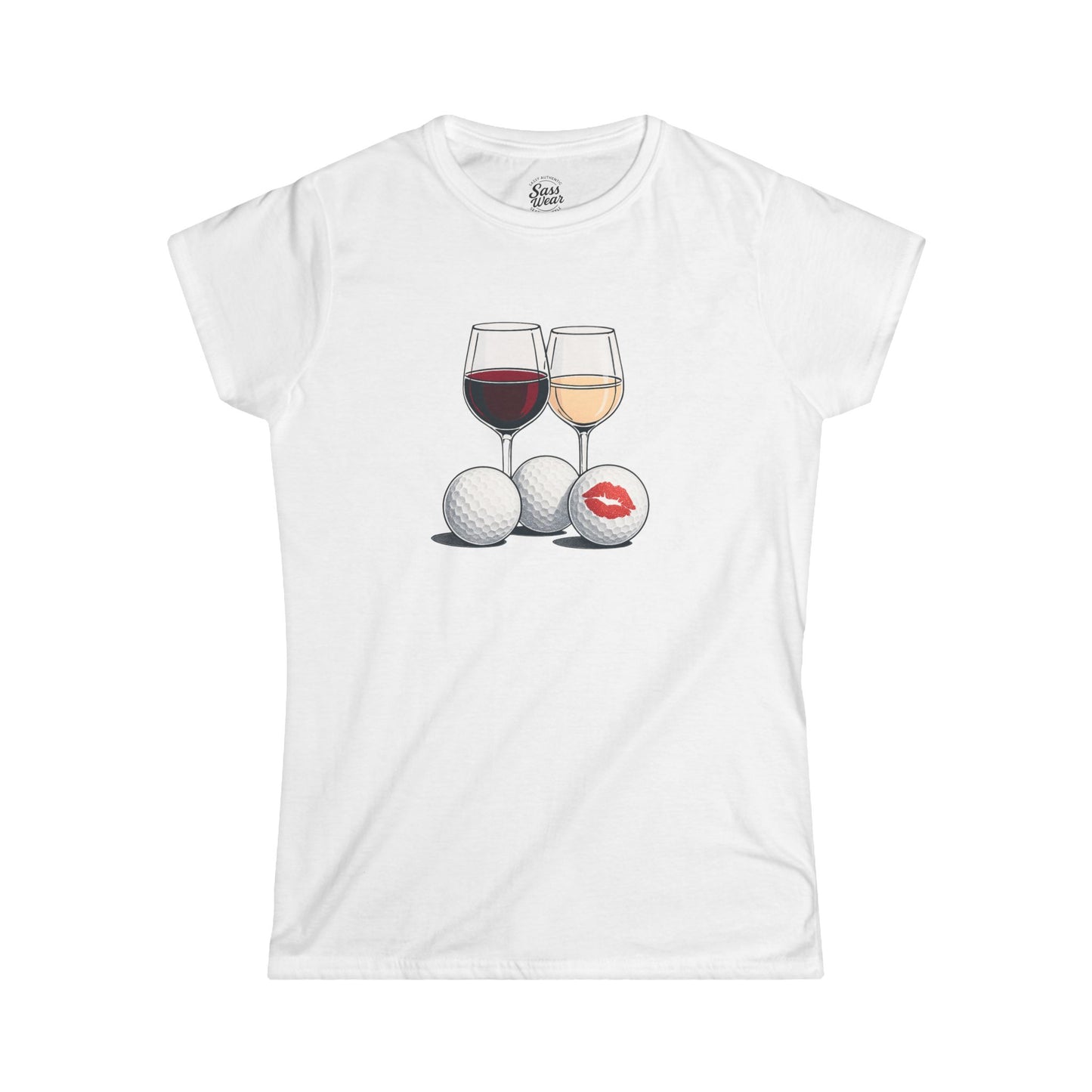 Wine Golf Lips Women's Softstyle Tee
