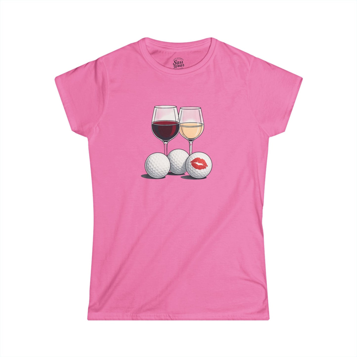 Wine Golf Lips Women's Softstyle Tee