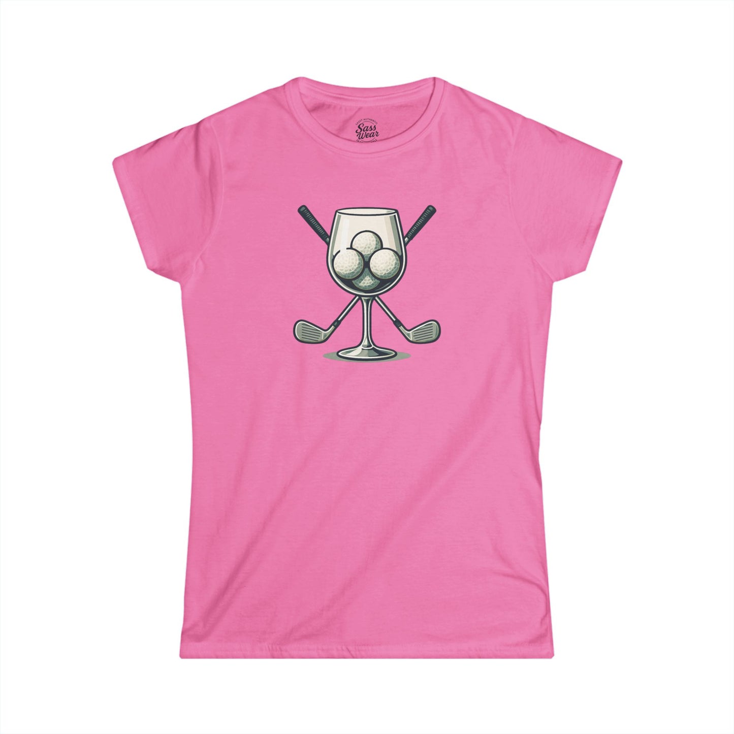 Wine and Golf Clubs Women's Softstyle Tee