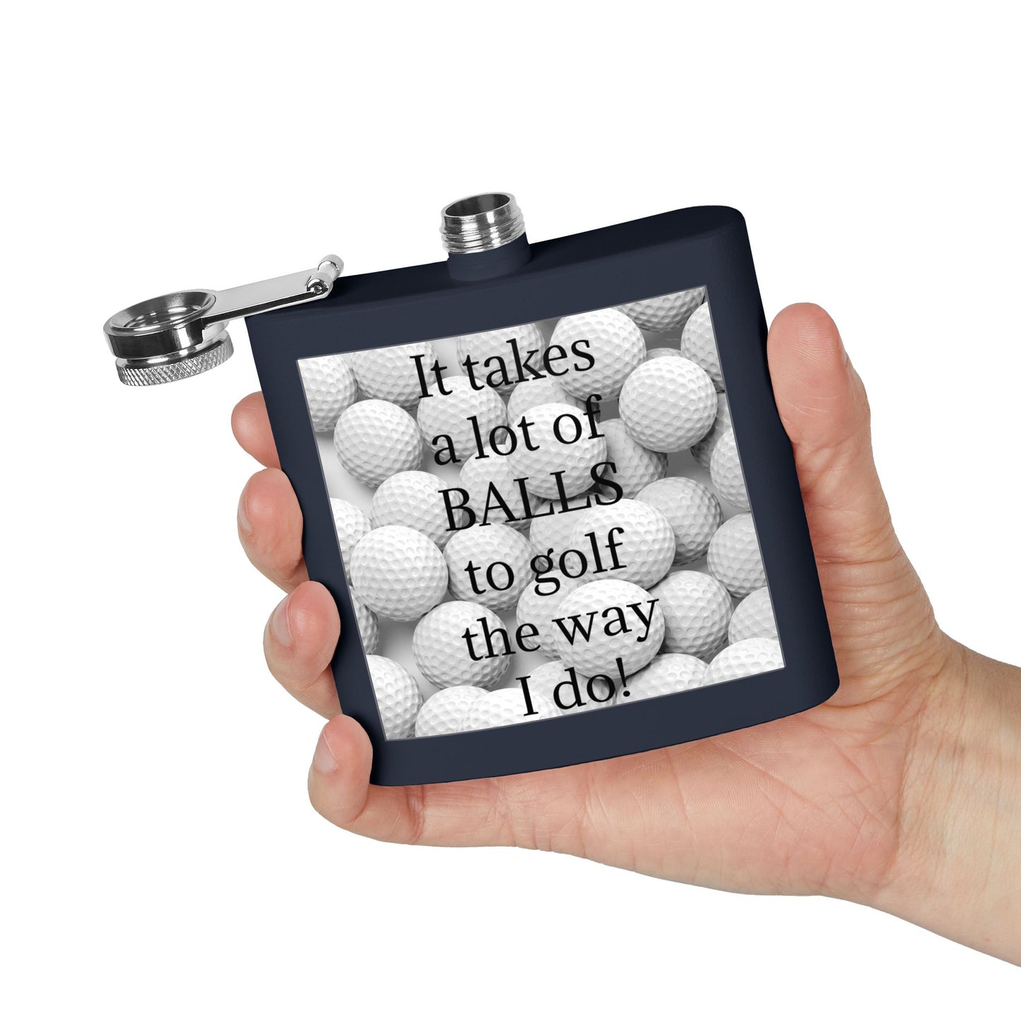 A Lot of Balls Sleek Stainless Steel Flask