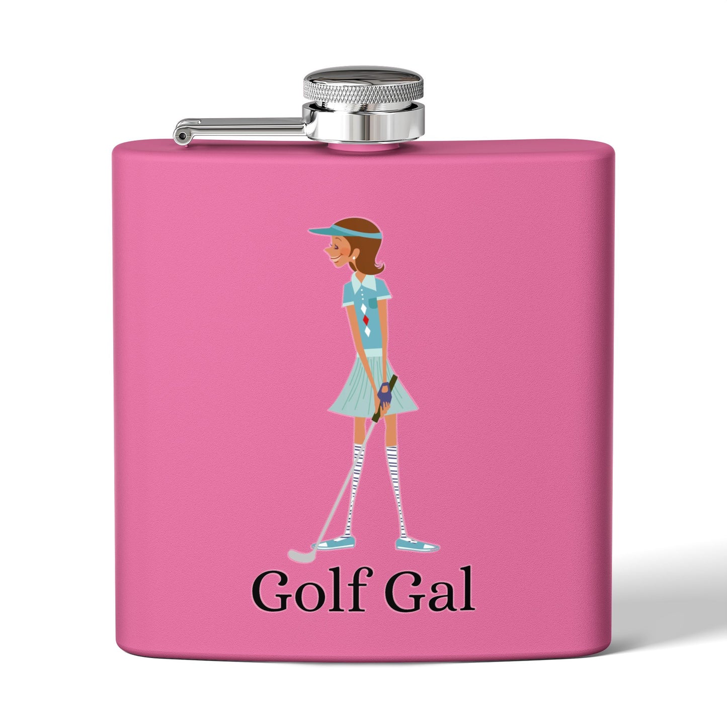 Golf Gal Sleek Stainless Steel Flask Lily