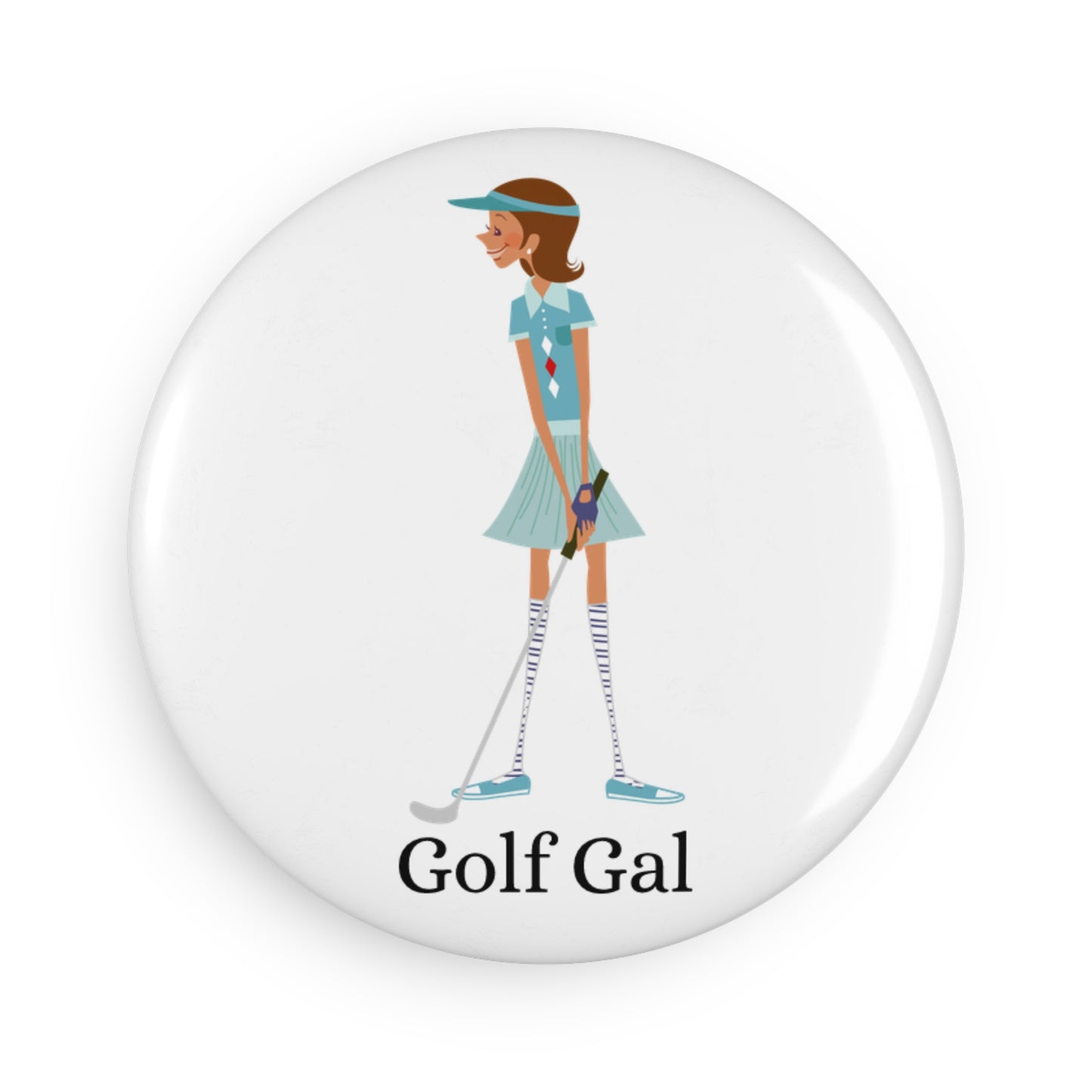 Golf Gal Button Magnet Lily