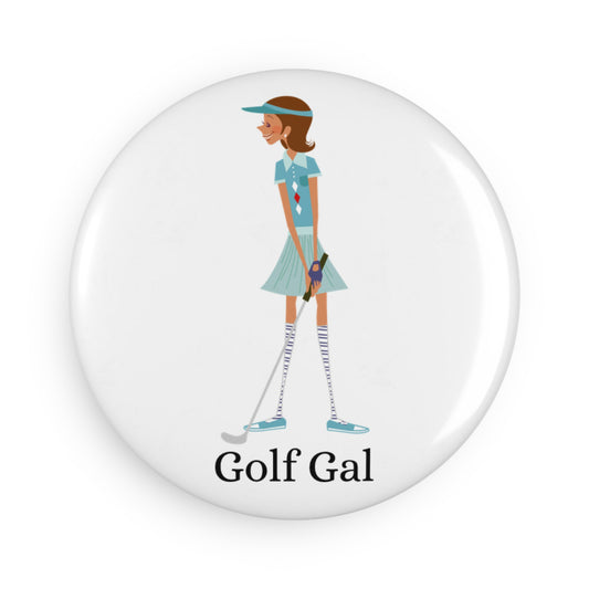 Golf Gal Button Magnet Lily