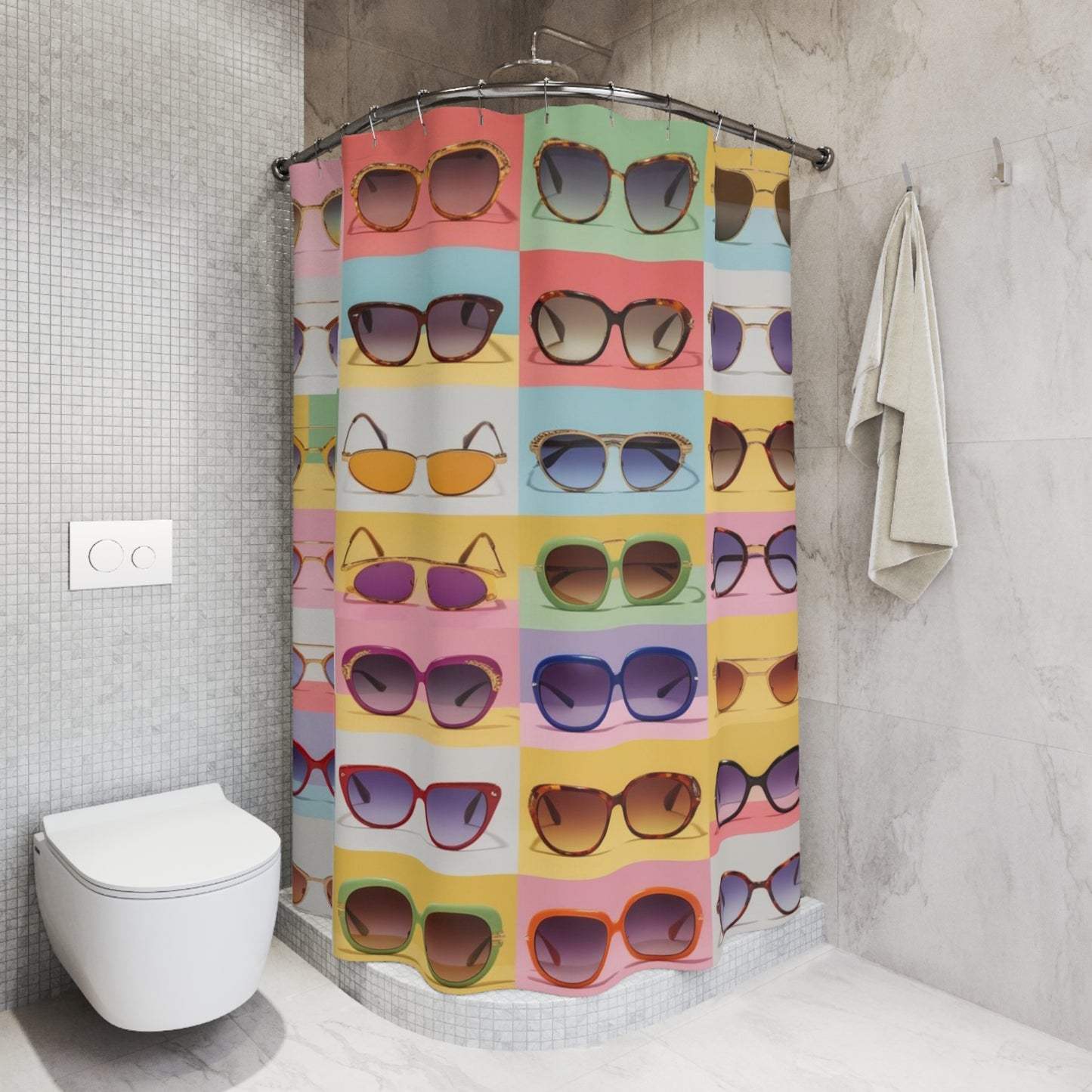 retro sunglasses Shower Curtains