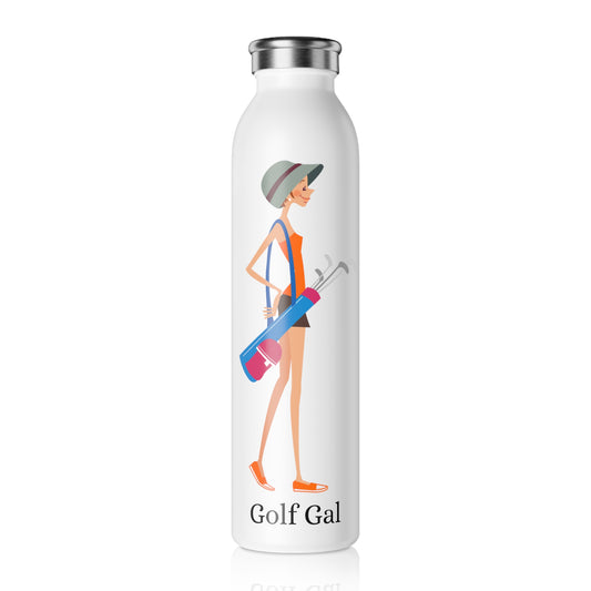 Golf Gal Slim Water Bottle Poppy