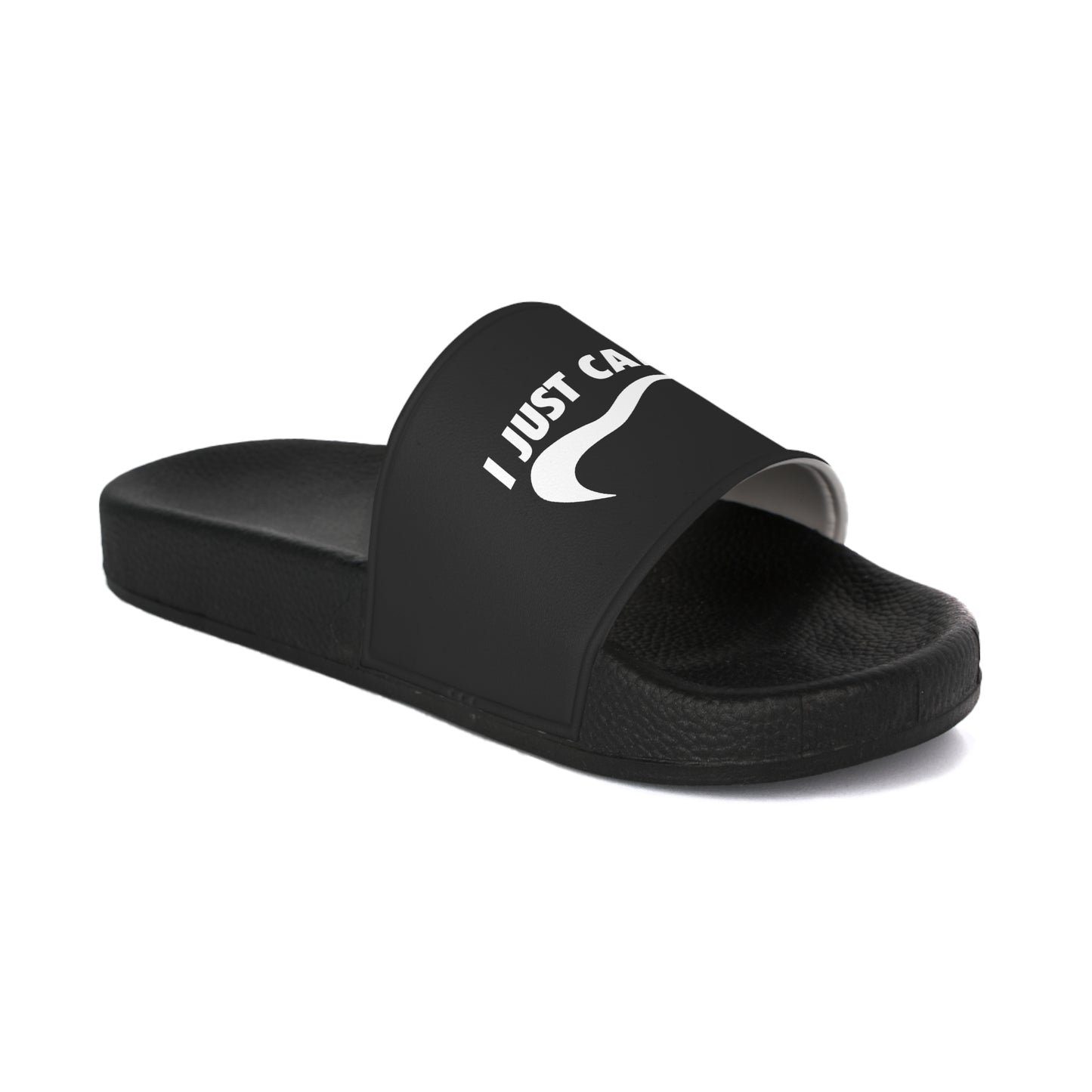 Black I Just Can't  Women's Slide Sandals