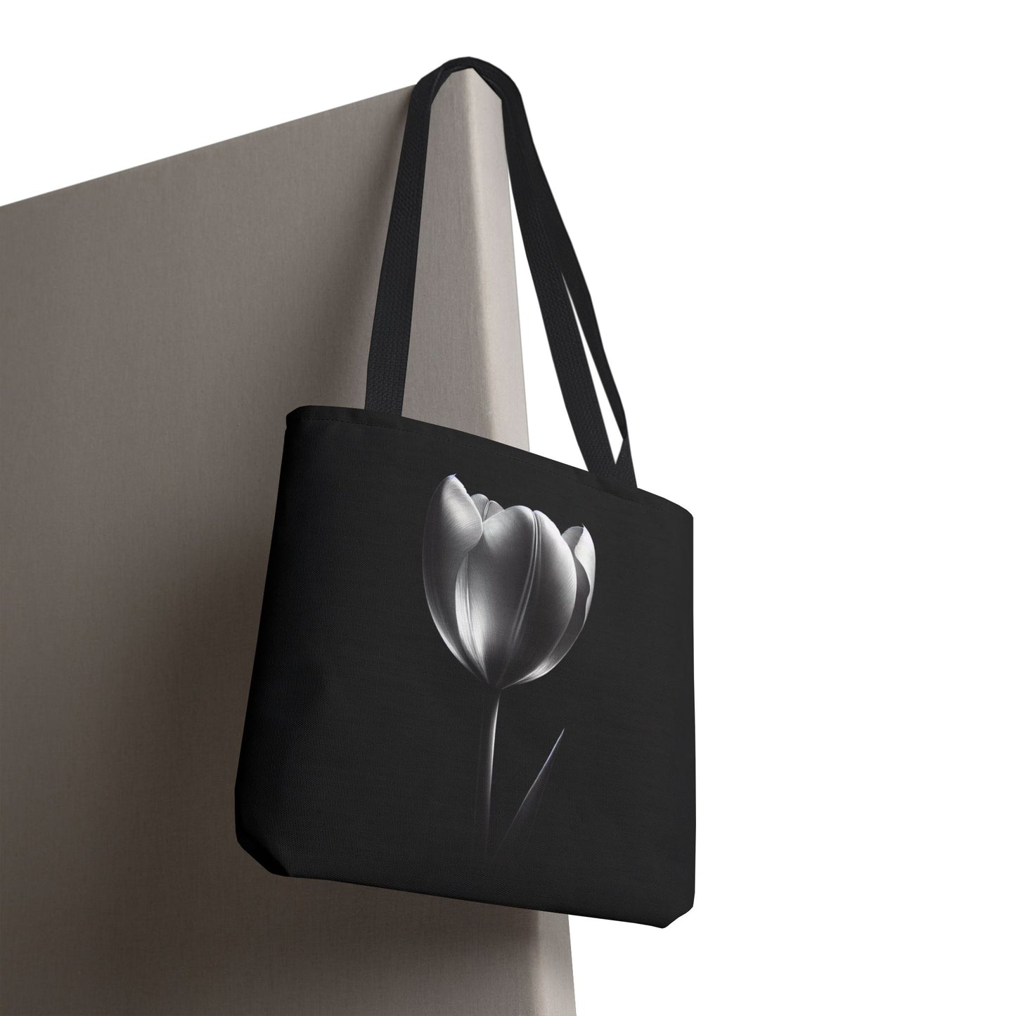 black and white tulip Tote Bag