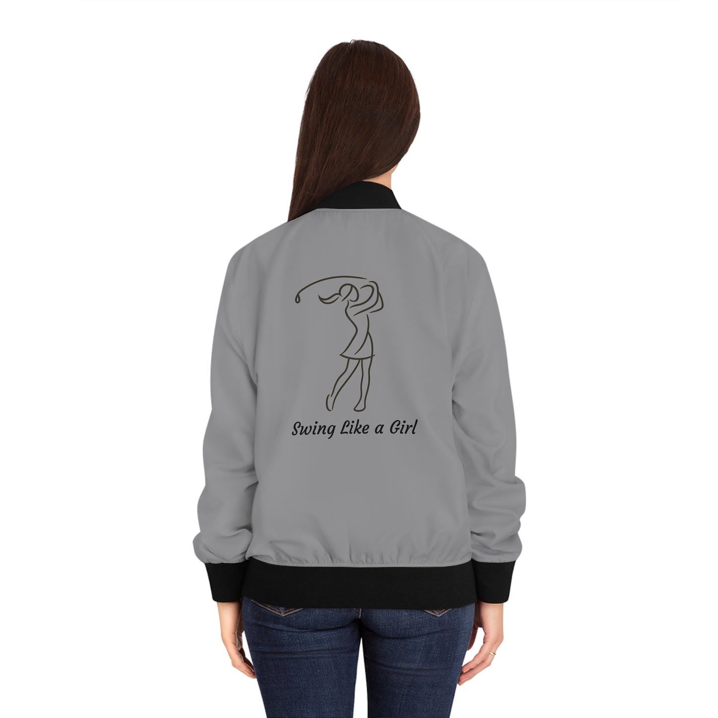 Gray Women's Golf Gal Bomber Jacket