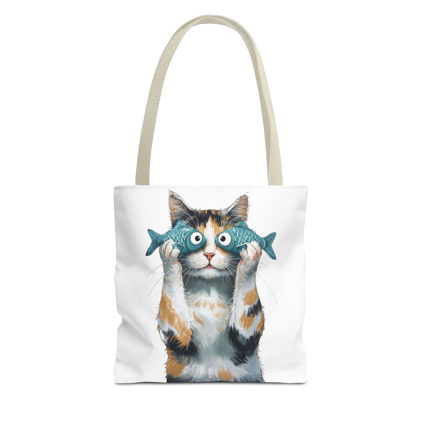 Cat with fish glasses Tote Bag
