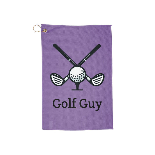purple golf guy Golf Towels