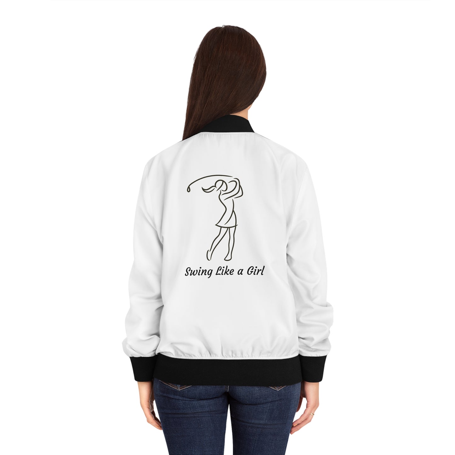 White Women's Golf Gal Bomber Jacket