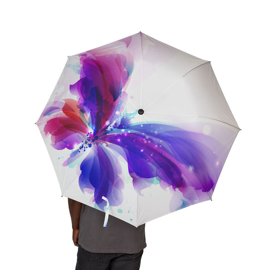 water color butterfly Umbrella - Semi-Automatic Foldable Design