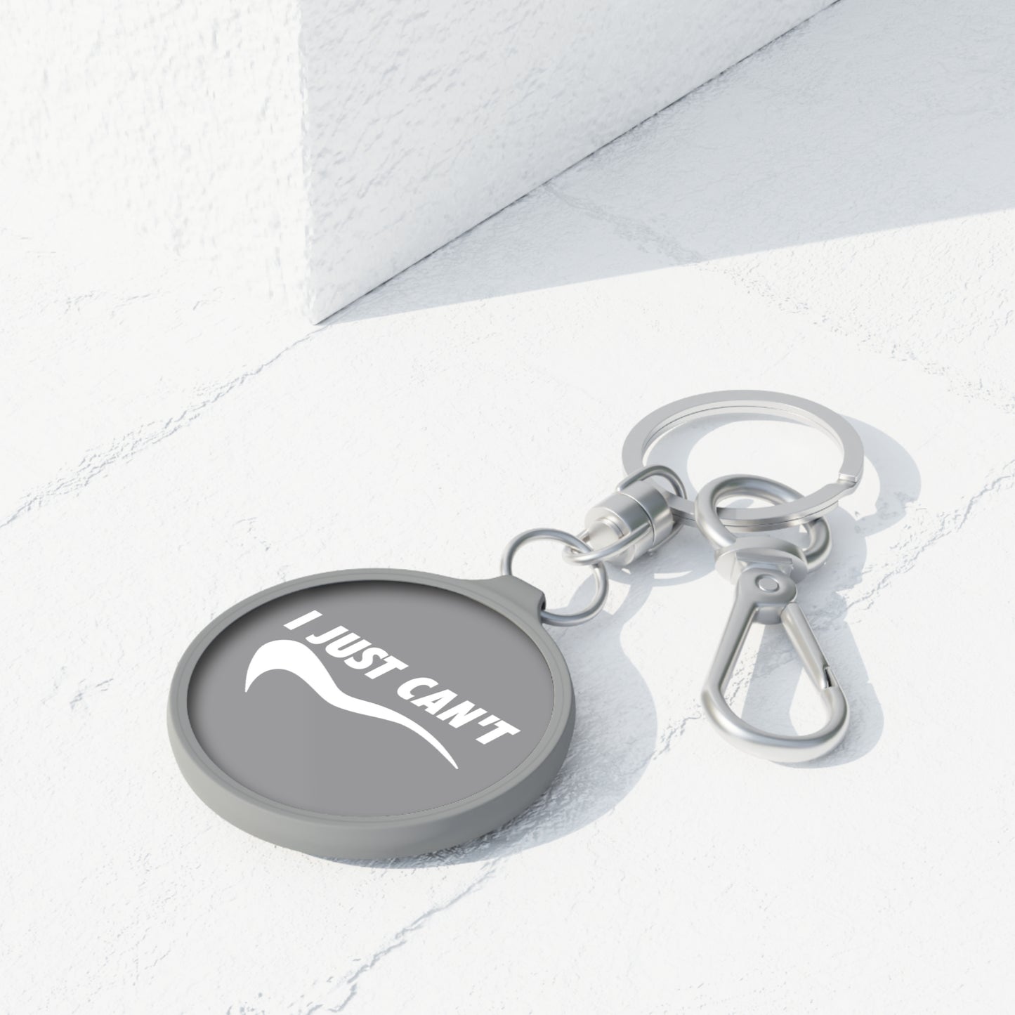 Grey I Just Can't Keyring Tag