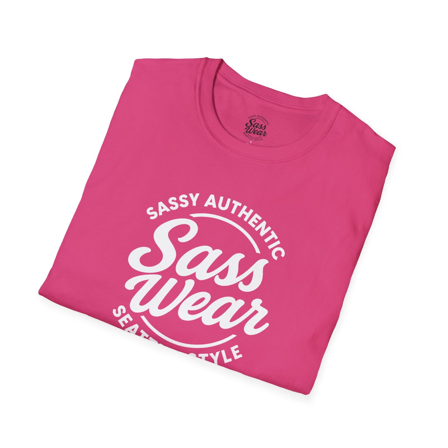 Sass Wear - Unisex Softstyle T-Shirt white logo
