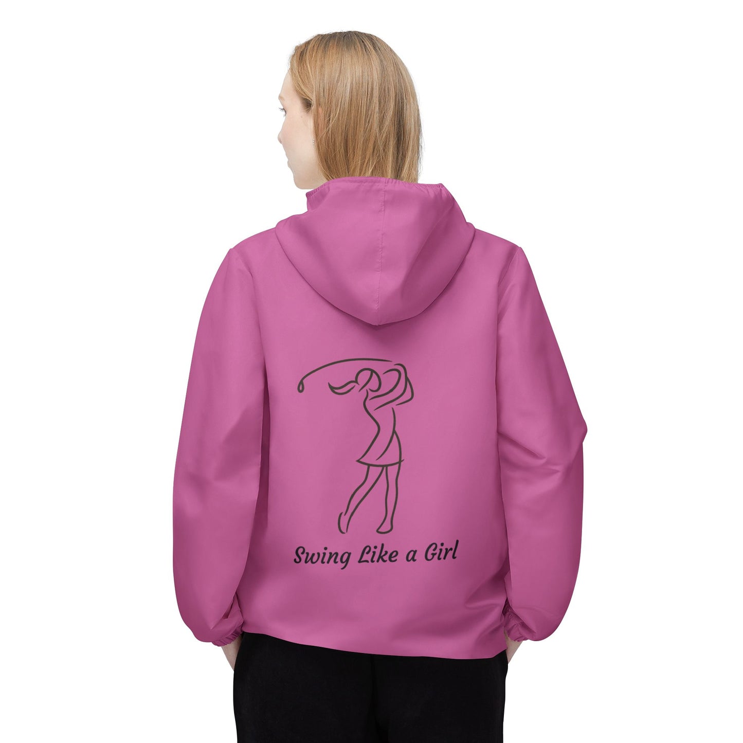 Pink Golf Gal Swing Like a Girl Windbreaker Jacket