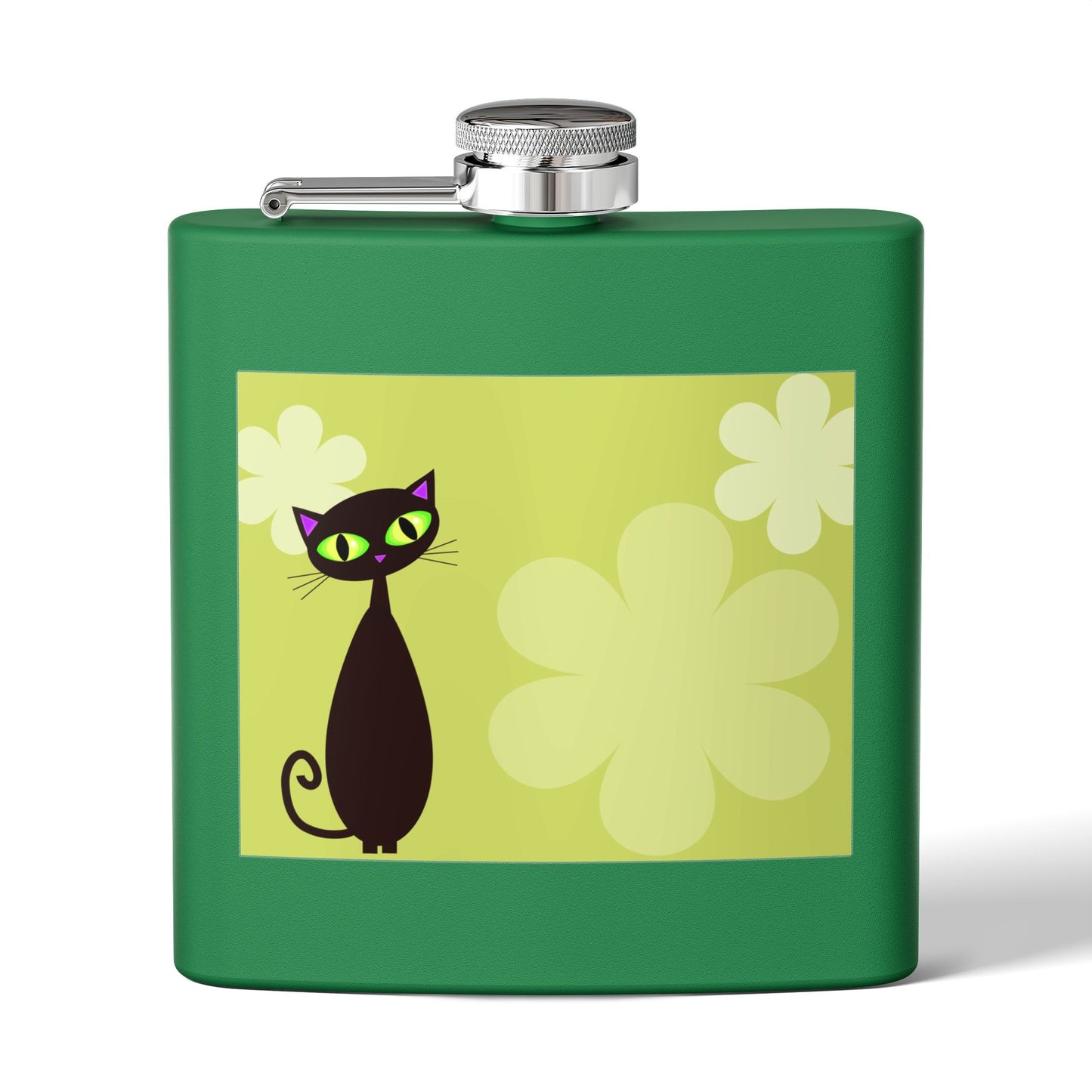 Retro Black Cat Sleek Stainless Steel Flask