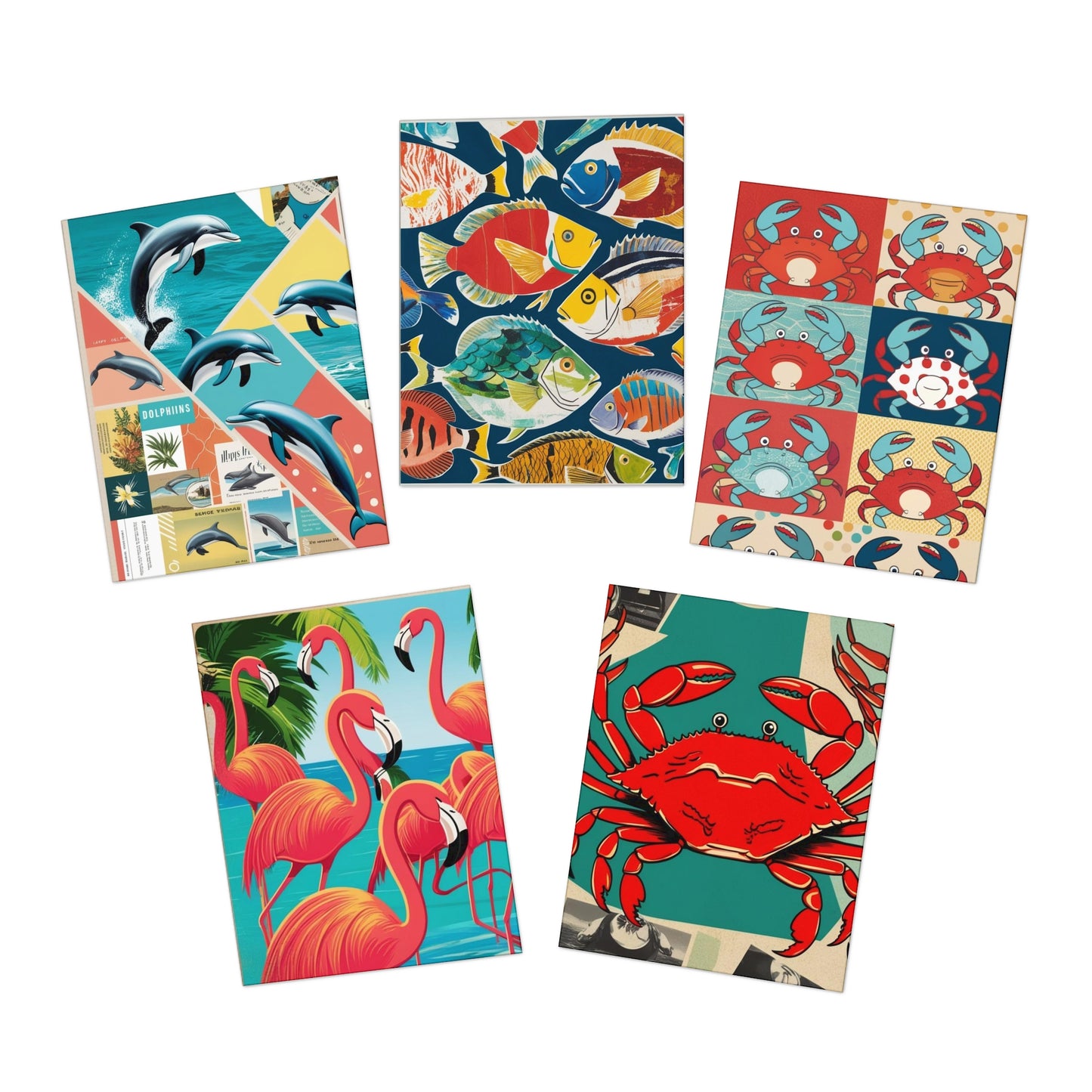 beach fish and fun Greeting Cards (5-Pack)