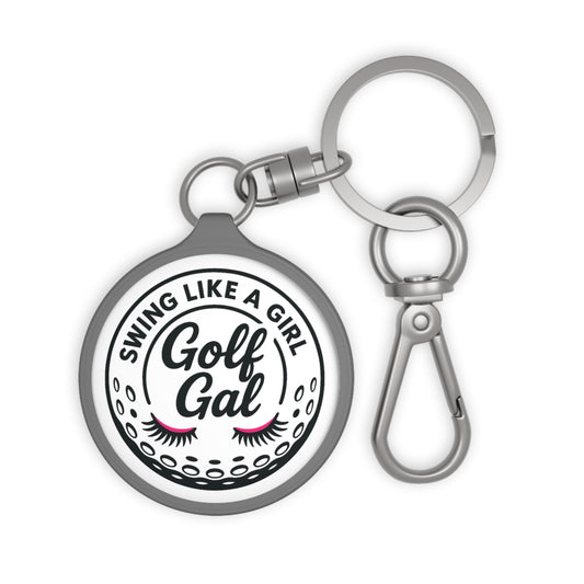 Swing Like A Girl Golf Gal Keyring Tag