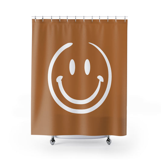 brown with white Shower Curtains
