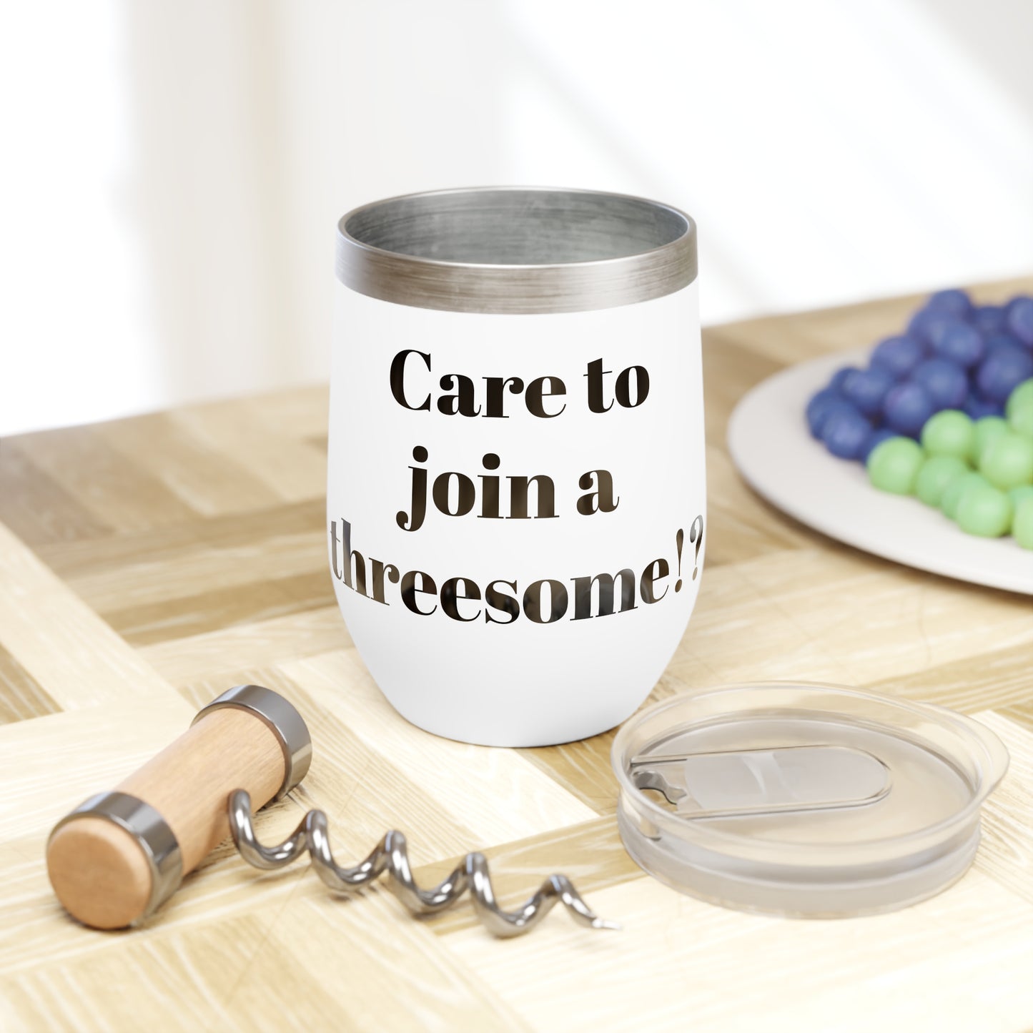black threesome golfl Wine Tumbler