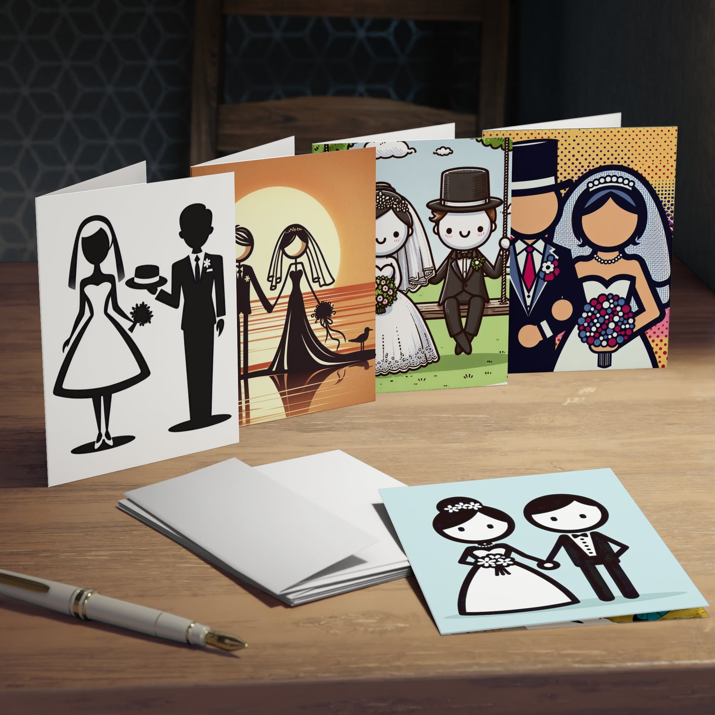 bride and groom Greeting Cards (5-Pack)