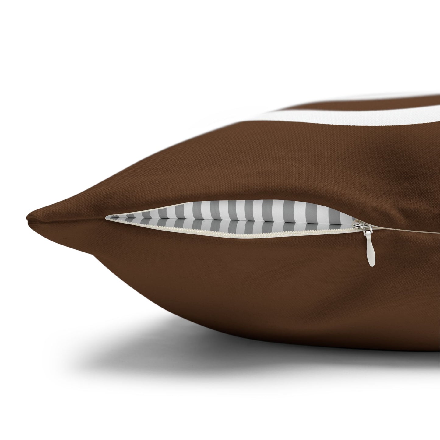 dark brown with white smiley face Canvas Pillow cover