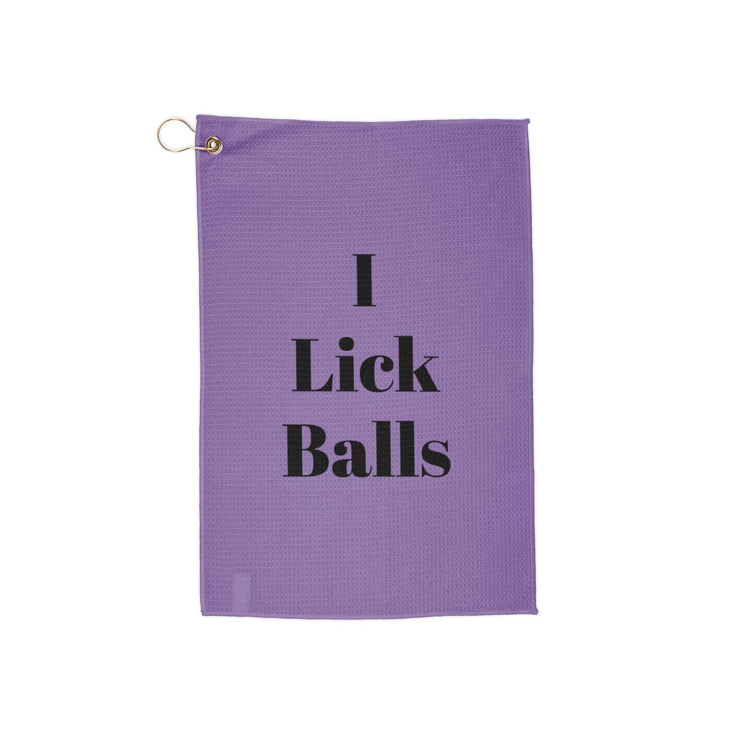 purpleI lick balls Golf Towel