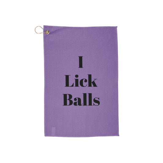 purpleI lick balls Golf Towel