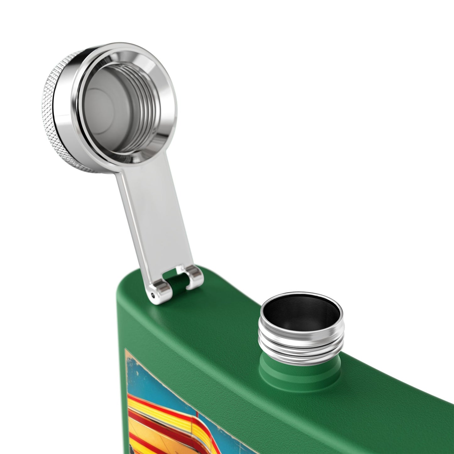 Retro Motorcycle Sleek Stainless Steel Flask