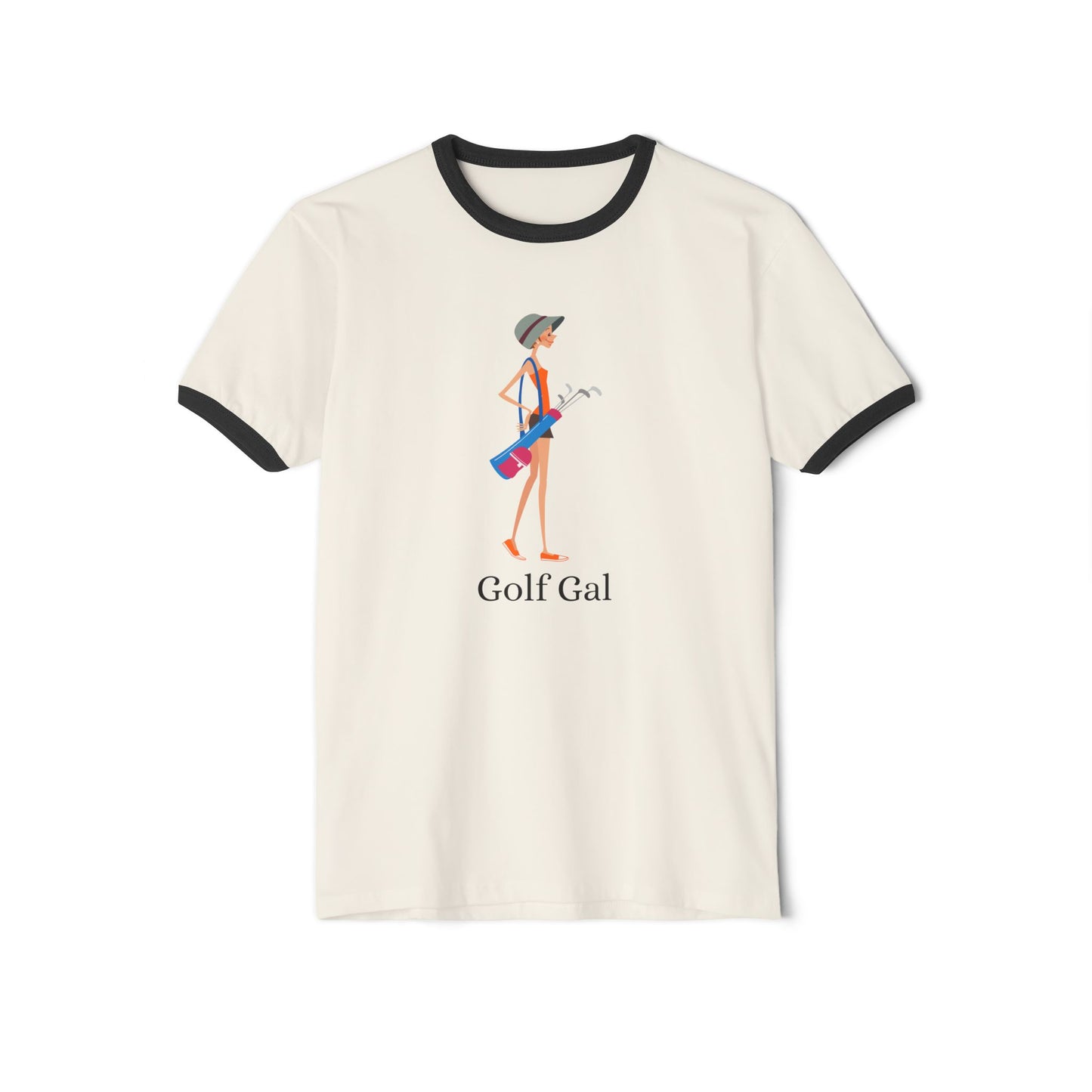Golf Gal Cotton Ringer T-Shirt Poppy