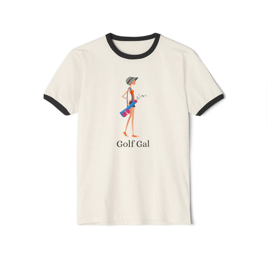 Golf Gal Cotton Ringer T-Shirt Poppy