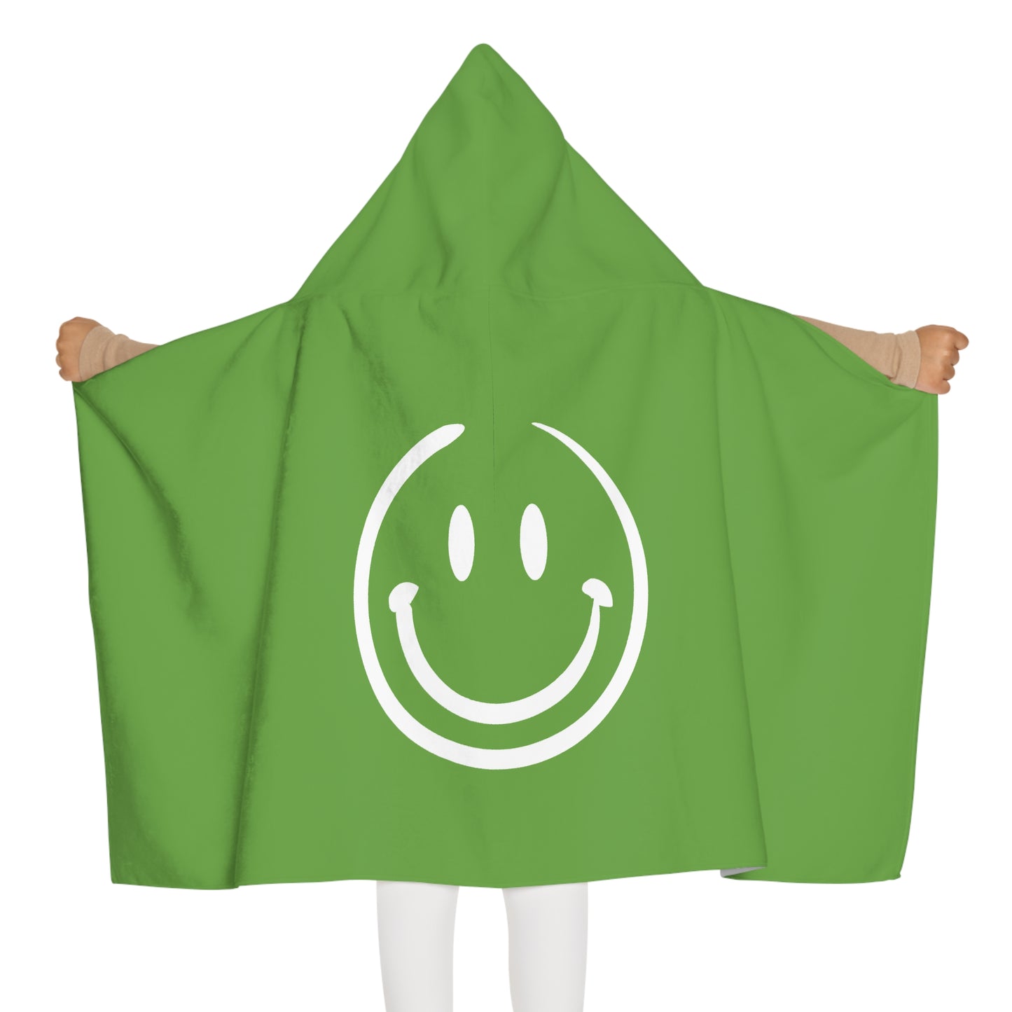 Green Smiley Face Kids Hooded Towel/ Beach Cover-Up