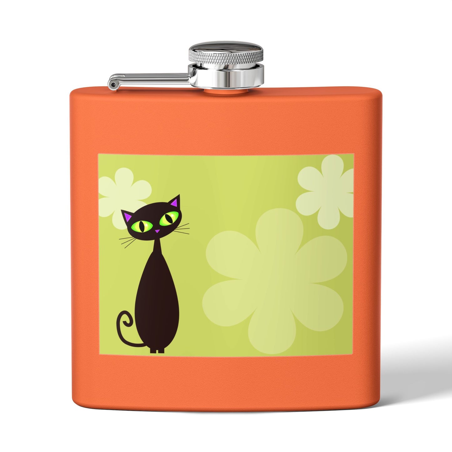 Retro Black Cat Sleek Stainless Steel Flask