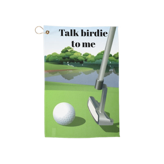 Talk birdie to me golf scene Golf Towel