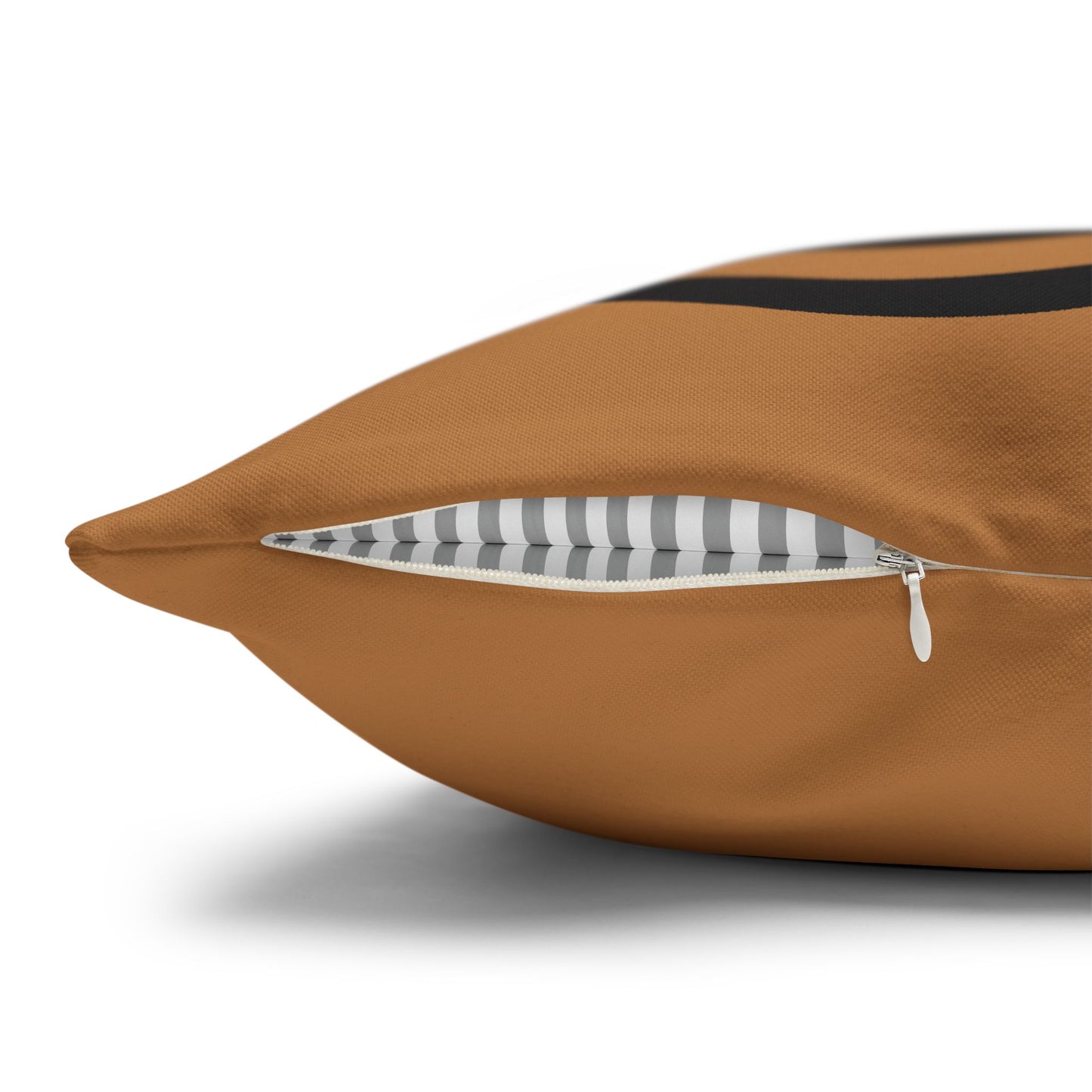 brown with black smiley face Canvas Pillow cover