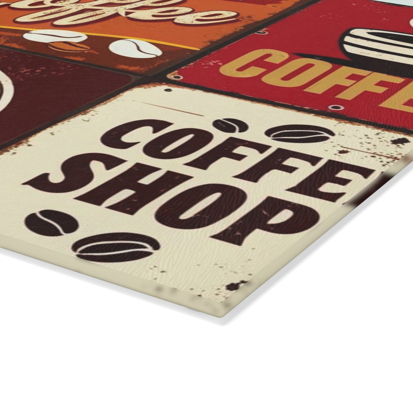 coffee labels Glass Cutting Board