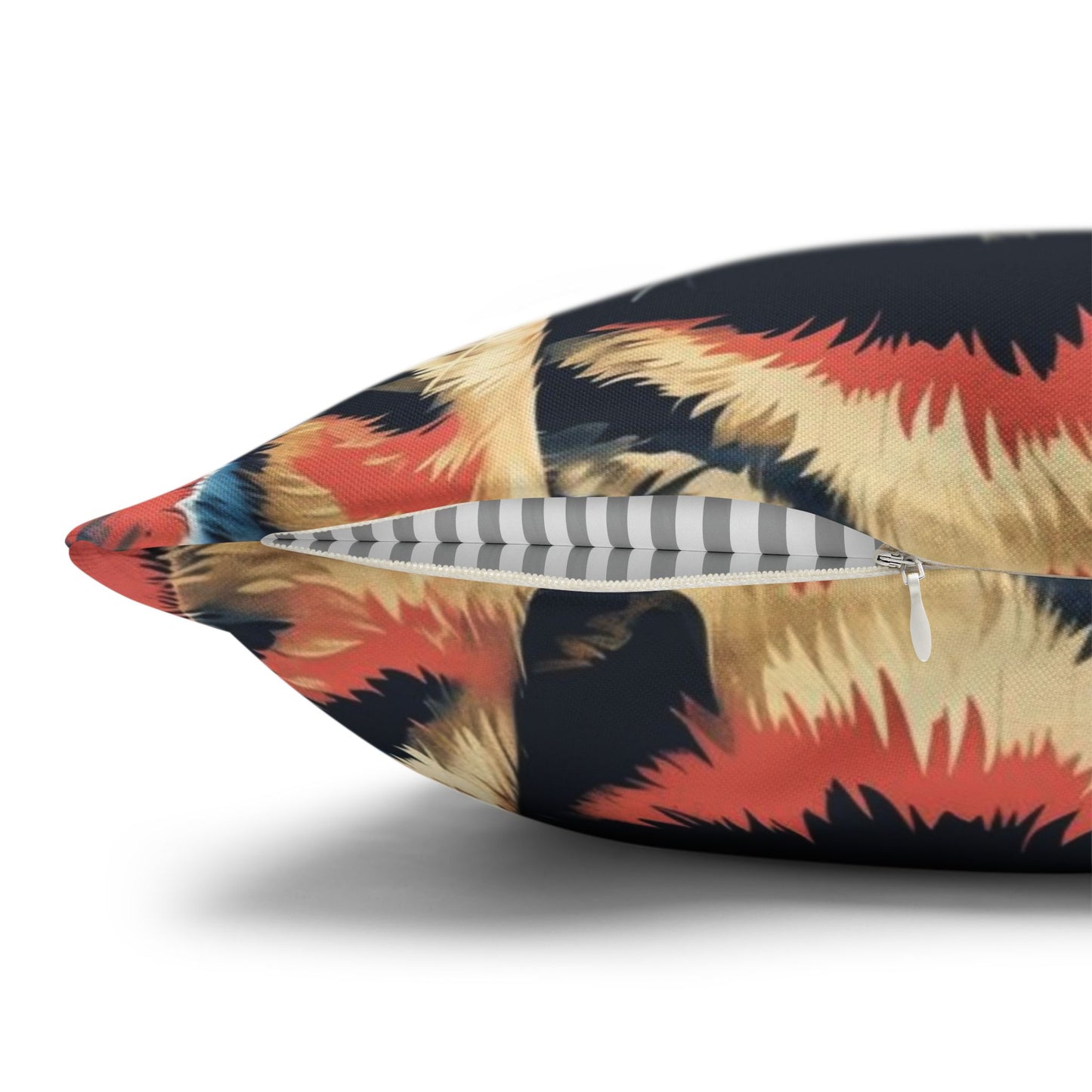 pop art Cat with fish glasses Square Poly Canvas Pillow cover