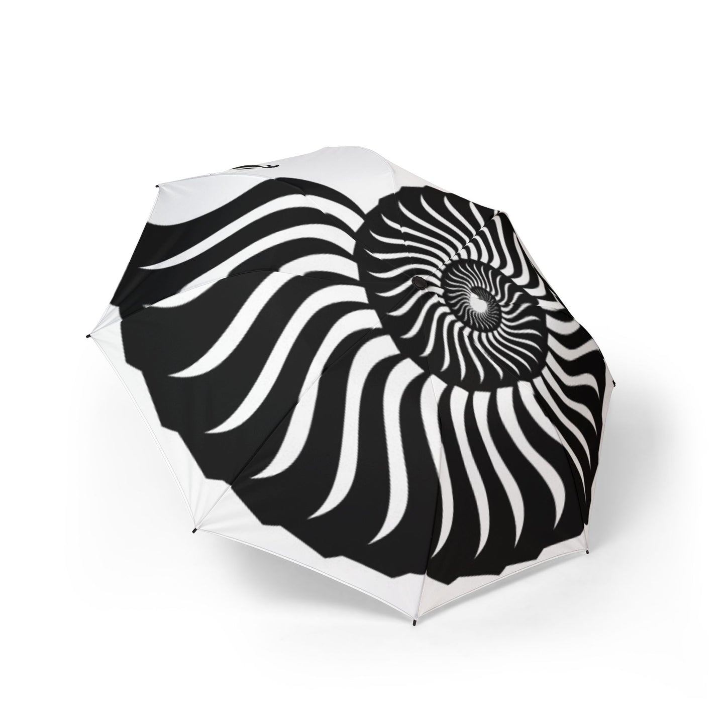 abstract black and white seashell Umbrella - Semi-Automatic Foldable Design