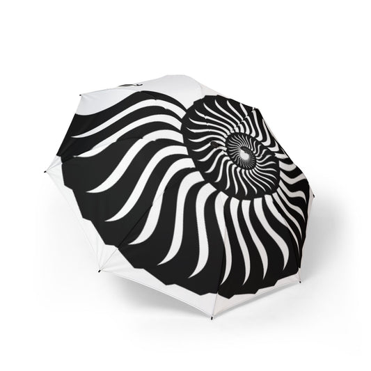 abstract black and white seashell Umbrella - Semi-Automatic Foldable Design