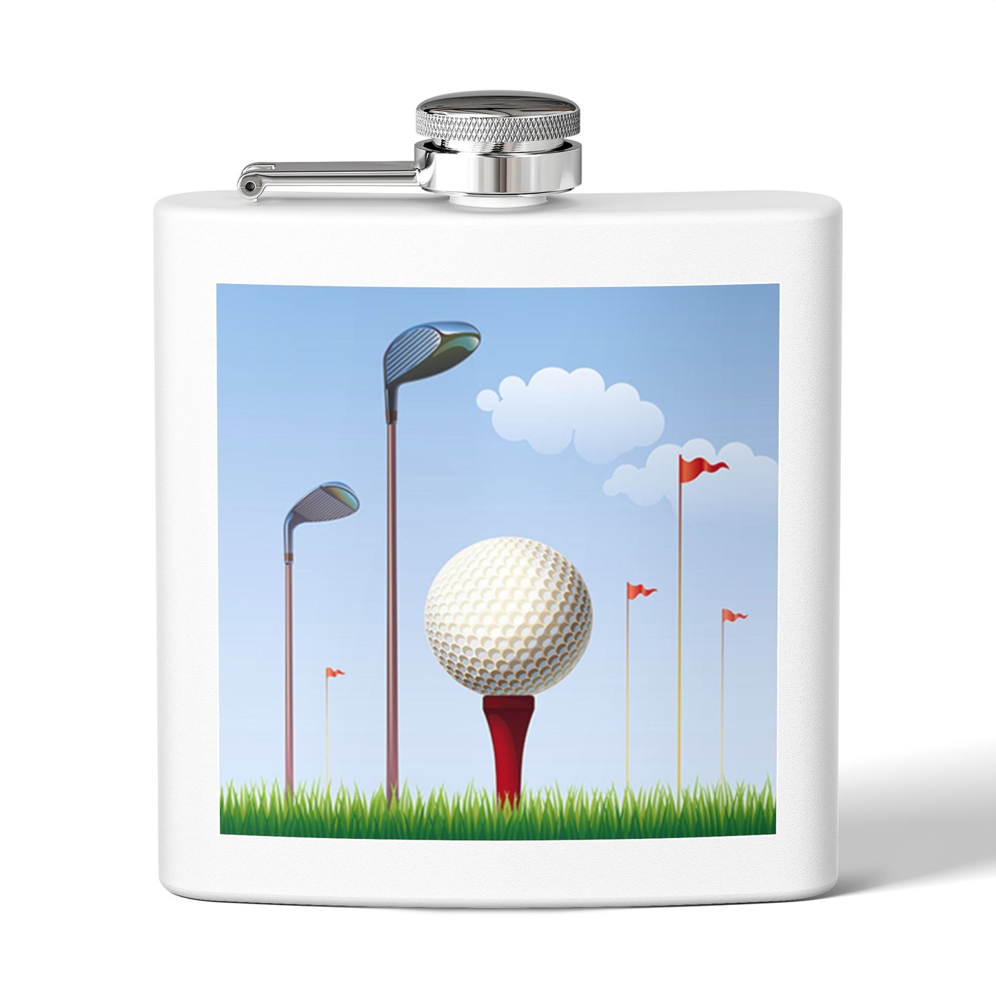 Large Golf Ball Sleek Stainless Steel Flask