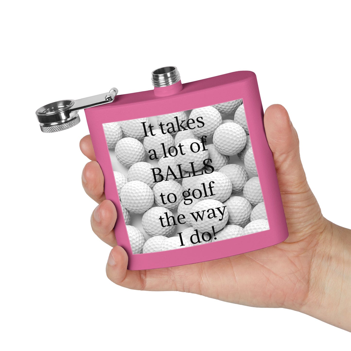 A Lot of Balls Sleek Stainless Steel Flask