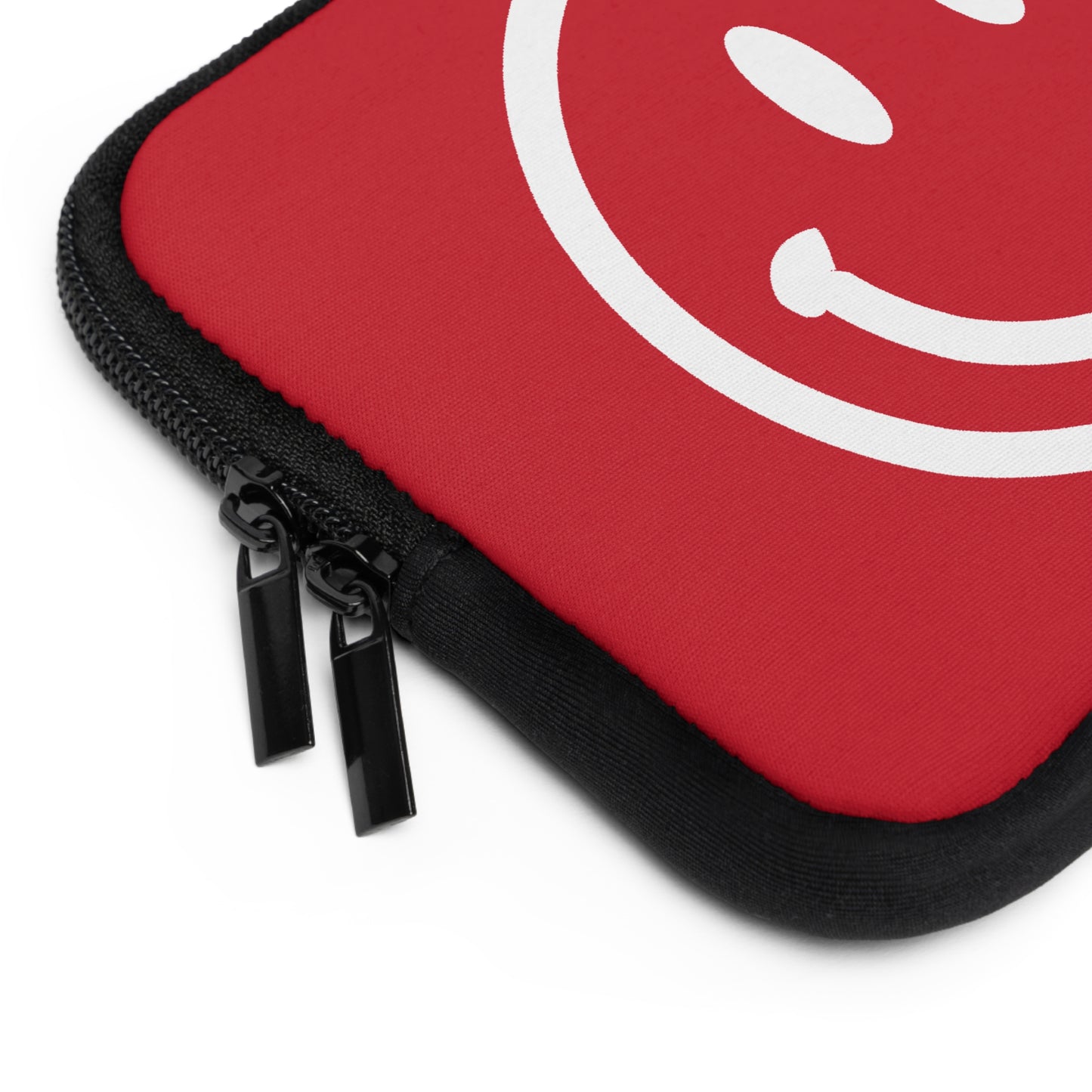 red with white smiley face Laptop Sleeve