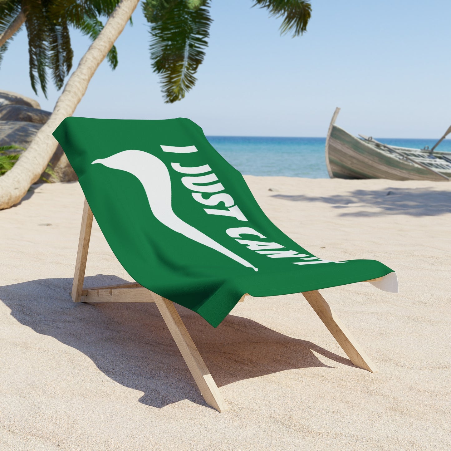 Green I Just Can't  Beach Towel