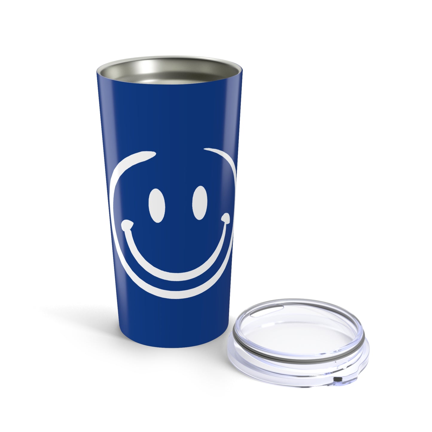 navy with white smiley face Tumbler 20oz