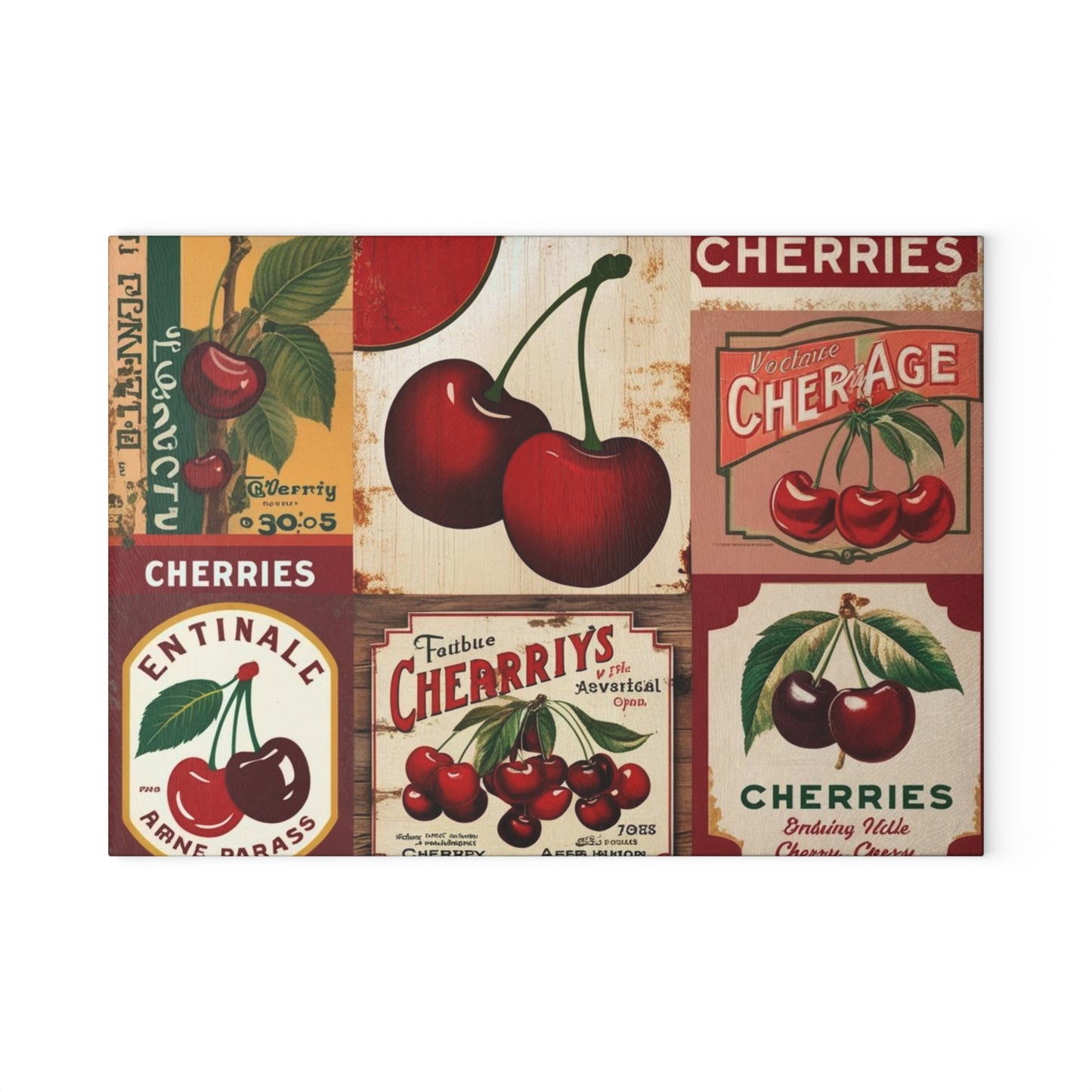 vintage cherries glass Cutting Board