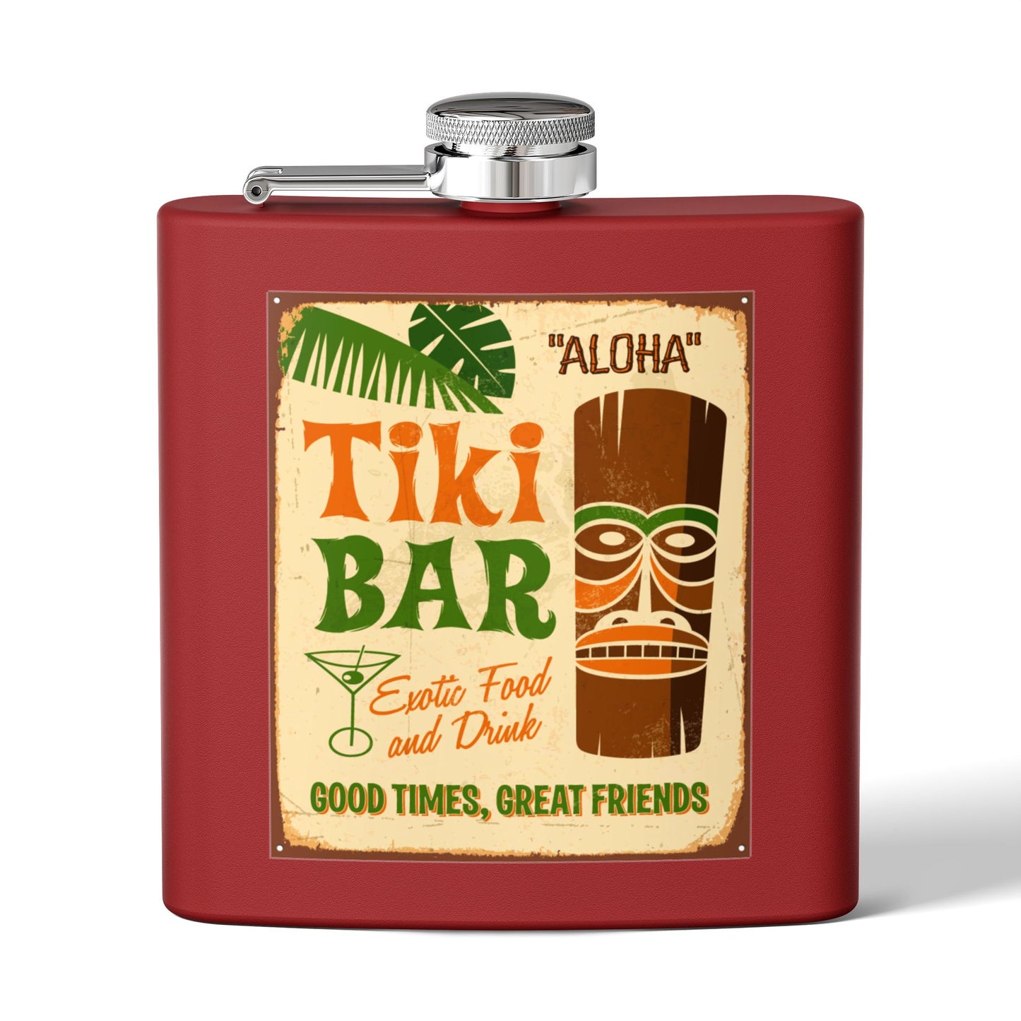 Tiki Bar Sleek Stainless Steel Flask